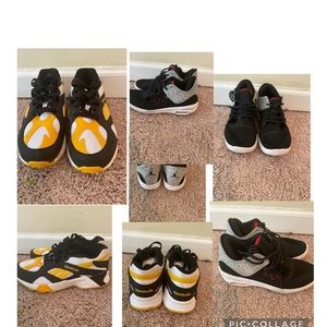 2 pair of boys tennis shoes. Reebok/Nike Jordan’s